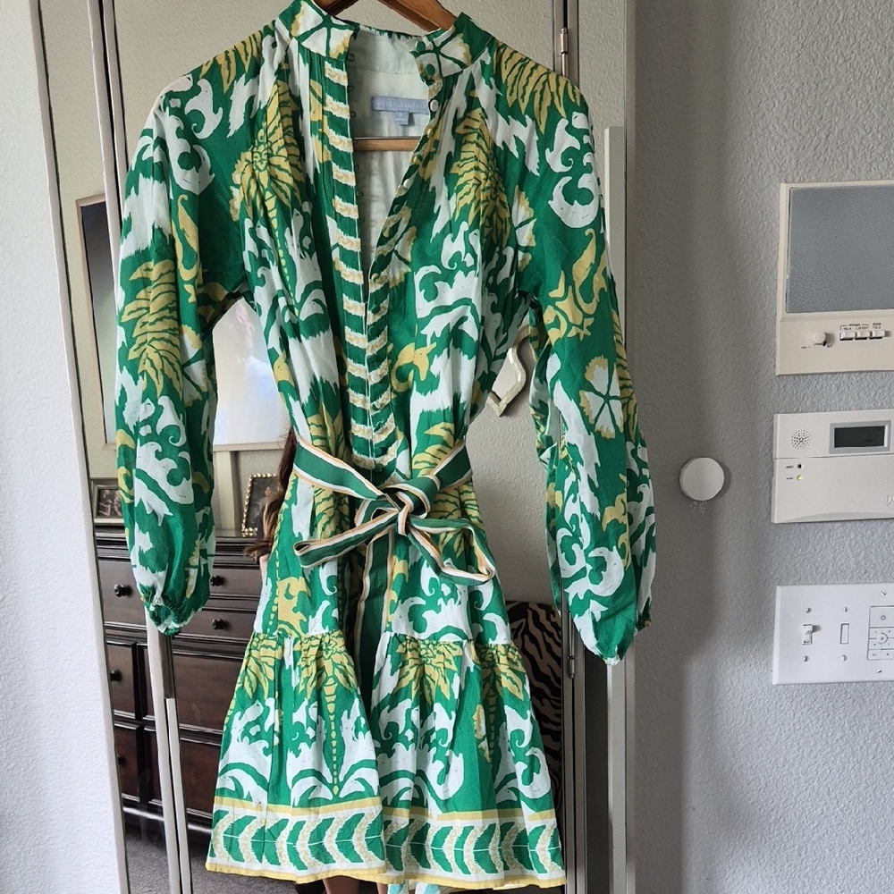 ANTONIO MELANI Green and Yellow Floral Dress